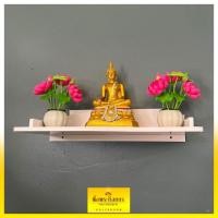 ราคา หิ้งพระหัวเหลี่ยมแบบแขวนติดผนัง สีขาว หิ้งพระ หิ้งพระติดผนัง (20162546326)