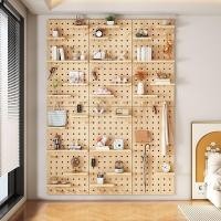 ราคา ชั้นวางของติดผนังไม้เนื้อแข็งแบบเจาะรู ชั้นวางของติดผนังห้องนั่งเล่น ชั้นวางของ ชั้นวางหนังสือไม้ (43167386402)