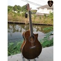 ราคา กีตาร์โปร่งไฟฟ้า Sqoe EA35H สินค้ามือ1 งานไม้มะฮอกกานี (1790007931)