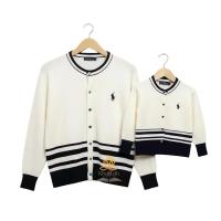 ราคา แม่และเด็ก เสื้อกันหนาวคู่รัก ชุดถัก เสื้อท็อปผู้หญิง | เสื้อคาร์ดิแกนโปโลลายทางคู่รักสําหรับแม่และลูกสาว 1-12 ปี (44502517865)