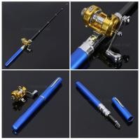 ราคา เบ็ดตกปลา คันเบ็ดตกปลา แบบพกพาพับเก็บได้ ปากกาตกปลา น้ำเงิน (6660051092)