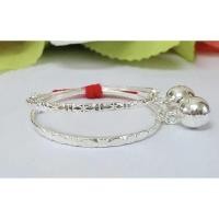 ราคา กำไลข้อเท้าเด็กเงินแท้92.5%ขนาด2สลึงลายข้าวหลามตัดเพชร (9611377918)