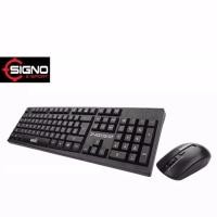 ราคา SIGNO ชุดคีย์บอร์ดเมาส์ ไร้สาย Wireless Keyboard+Mouse รุ่น KW-710 (530574411)