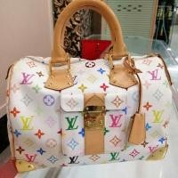 ราคา Used LV Speedy 30 Multicolor white blanc monogram canvas (1673859402)
