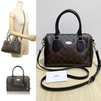 ราคา ส่งต่อ ของแท้ มือสอง กระเป๋า COACH F34084 SIGNATURE MINI BENNETT SATCHEL - BROWN/BLACK Used (24597432715)