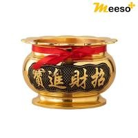 ราคา กระถางธูปจีน กระถางธูปสีทอง ลายอักษรจีน ผูกโบว์แดงมงคล (19695023004)