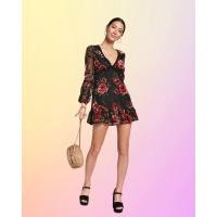 ราคา **ของแท้** Forever 21 Velvet Burnout Rose Dress (8695198432)