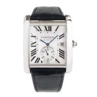 ราคา Cartiers Cartie Tank Series นาฬิกาข้อมือนาฬิกากลไกอัตโนมัติผู้ชายแท้ W5330003 (44319060584)