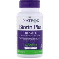 ราคา Natrol, Biotin Plus, Extra Strength, 5,000 mcg, 60 Tablets (2835656665)