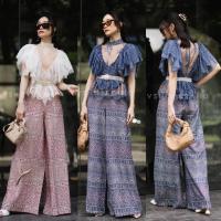 ราคา ทักก่อนสั่ง ชุดเซท ชุดไทยประยุกต์ S-2XL เสื้อลูกไม้ แต่งระบาย+กางเกงลายไทย VSHOP (14651108487)