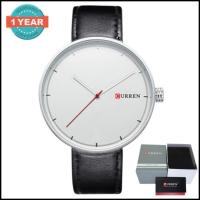 ราคา Curren นาฬิกาข้อมือผู้ชาย สายหนังสีดำ หน้าปัดสีขาว รุ่น C8223 (2064212993)