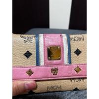 ราคา ของแท้ ✅ Authentic กระเป๋าตังค์แท้MCM แท้ Web Monogram Coated Canvas Leather Studded Trifold Wallet (24789926435)