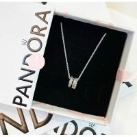 ราคา (ของแท้100%) Pandora silver necklace สร้อยคอโลโก้ ยาว45cm. (22164192566)