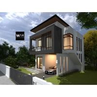 ราคา W-48 แบบบ้านสำเร็จรูป แบบบ้าน2ชั้น สไตล์โมเดิร์น แบบบ้านหน้าแคบ (27202129454)