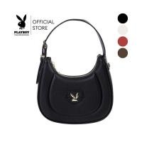 ราคา Playboy รุ่น Lily Bagกระเป๋าสะพายข้างผู้หญิงรหัส ST-BS253PB135 ดีไซน์ทรงพอชสีเรียบปั้มนูนโลโก้ มี2สี (25536259861)
