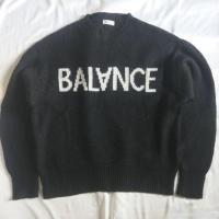 ราคา FLASH BLUE BALANCE สีดําสีดําเสื้อถักเสื้อกันหนาว Crewneck เสื้อแจ็คเก็ตขนสัตว์ถัก (42255734541)