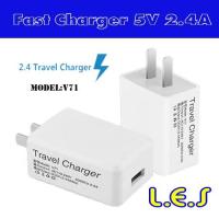 ราคา หัวชาร์จ Fast Charging Travel Wall Charger USB AC Power Adapter For Samsung 5V 2.4A (1694647294)