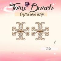 ราคา ของแท้100% TORY BURCH Crystal inlaid design ต่างหู (41465485221)