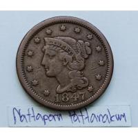 ราคา USA One Cent - Liberty Head/Braided Hair Cent ปี 1847 (24659361150)