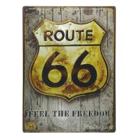 ราคา ป้ายสังกะสีวินเทจ Route 66 Feel The Freedom (ปั๊มนูน), ขนาด 30x40 ซม (3316770500)