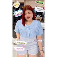 ราคา RT เสื้อคอปก ปกกุ้นรอบปก แขนสั้น กระดุมหน้า ผ้าอัดพิมพ์นูน ลายหัวใจ สีพาสเทล อก 46-48” หน้าผ้า 50” ต้นแขน22”ยาว 25” (18891511638)