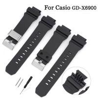 ราคา Tpu สายนาฬิกาซิลิโคนสําหรับ Casio G-shock GD-X6900-1 นาฬิกาดิจิตอลเรซิ่นสร้อยข้อมือยางกันน้ํากีฬา Wristbelt ผู้หญิงผู้ชายสีดํา Watchband อุปกรณ์นาฬิกา (25132709971)