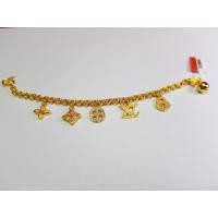 ราคา สร้อยข้อมือ ลายหลุยส์ระย้า สร้อยข้อมือหุ้มเศษทองงานเหมือนจริงมาก สีสวย ลายทองสวยมาก ทองปลอม ไม่ลอก หลุยส์ ระย้า 6 นิ้ว (9115382989)