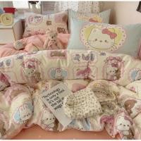 ราคา ผ้าปูที่นอน ผ้าห่มนวม(ลายคิตตี้ ของใช้คิตตี้) ขนาด 3|5|6 ฟุต เนื้อผ้าคอตตอน 100% หนานุ่ม นอนสบาย (20884502957)