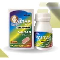 ราคา Caltab With vitamin D 30Tab ผลิตภัณฑ์เสริมอาหารแคลเซียม พลัส วิตามินดี 1 กล่อง บรรจุ 30 เม็ด (27914578530)