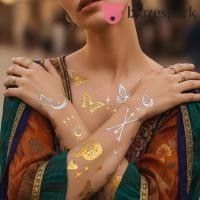 ราคา BLAZESPARK 9 ชิ้นสักชั่วคราว,ปลอมสติกเกอร์รอยสักกันน้ํา,งู Instant Gliter Water Transfer Body Art สติกเกอร์ผู้หญิง/เลดี้/สาว (44752979348)