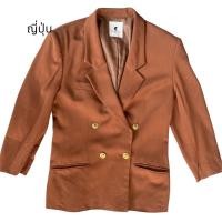 ราคา ญี่ปุ่น เสื้อblazer jacket อก34 สีโทนน้ำตาลส้ม แฟชั่นjacketญี่ปุ่นมือสอง (26879745875)