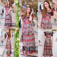 ราคา ป้าย Love lady เดรสโบฮีเมียน งานปักลายคริสมาส แต่งคอซีทรู แขนระบาย ชั้นๆกระโปรงยาวพริ้วๆสวยมาก (3765038715)