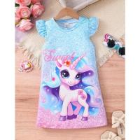 ราคา พร้อมส่ง เดรส กระโปรง ชุดเด็กผู้หญิง ลายยูนิคอร์น สีฟ้า ชมพู พาสเทล น่ารักๆ 3 ขวบ - 7 ขวบ (29376545705)