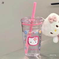 ราคา ถ้วยพลาสติกโบว์ สวัสดี คิตตี้ น่ารักพร้อมฝาปิด - แก้วน้ําเครื่องดื่มเย็นความจุขนาดใหญ่สําหรับฤดูร้อน (53301494306)