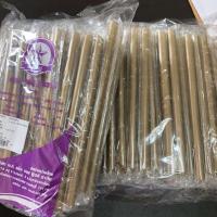 ราคา หลอดไข่มุก ยาว สีทอง หุ้มพลาสติก (100เส้น/Pack) (8162051286)