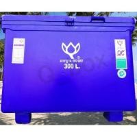 ราคา ถังแช่ ถังน้ำแข็ง 300 ลิตร สีน้ำเงิน มีบานพับ ตราดอกบัว เกรด A (15276774162)