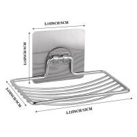 ราคา ชั้นวางสบู่สแตนเลสติดผนังที่วางสบู่คุณภาพสูงจานสบู่ฟองน้ําอุปกรณ์ห้องน้ําจานสบู่กาวตนเอง (46401469387)