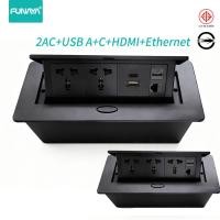 ราคา Universal Pop Up ซ็อกเก็ตซ่อน 13A 3500W พร้อม USB 5V 2.1A Ethernet Outlets RJ45 พอร์ต HDMI สีดําเดสก์ท็อป Office Power ซ็อกเก็ต (47202286650)