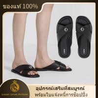 ราคา ซื้อฝรั่งเศส Sandale Dior Alias Cuir de veau grainé noir shopeeถูกที่สุดถุงของแท้ (26173136021)