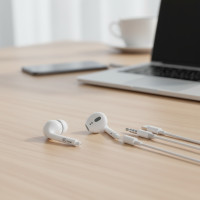 ราคา หูฟังอินเอียร์มีสาย 3.5 มม. พร้อมปุ่มควบคุมและไมโครโฟน ดีไซน์กึ่งอินเอียร์สากล (57151048234)