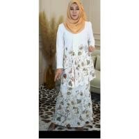 ราคา IL29 ชุดบานงพิมพ์ลาย สีขาว เสื้อ+กระโปรงยาว เสื้อผ้ามุสลิม อิสลาม เดรสอิสลาม เครื่องแต่งกายมุสลิม ชุดเดรส เสื้อผ้าผู้หญิ (17991885361)