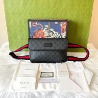 ราคา Gucci GG Supreme Black belt bag (17024724882)