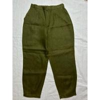 ราคา กางเกงขายาวทรงบอย ผ้าลินิน สีเขียวขี้ม้า เอว25“-28” สะโพก43“ ยาว34” (27077968764)