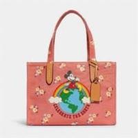 ราคา Disney X Coach Tote 30 In 100 Percent Recycled Canvas With Floral Print And Mickey Mouse CH419 (21682430438)