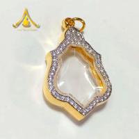 ราคา กรอบพระหลวงพ่อกวย กรอบเหรียญโล่หลวงพ่อกวย กรอบทองอิตาลี ล้อมเพชรหลังเรียบขัดเงา (26705406714)