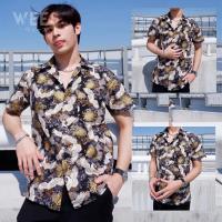 ราคา WEES x Hawaii เสื้อฮาวาย ลายนกกระเรียนมงกุฎแดง ผ้าคอตตอนญี่ปุ่น เสื้อเชิ้ตแขนสั้น กระดุมกะลา (10382700791)