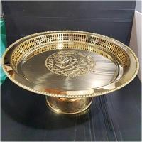 ราคา พานทองเหลืองขอบมะยมฉลุข้าง ปั๊มลายกุหลาบ 14 นิ้ว (5989836870)