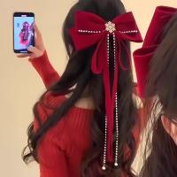 ราคา กิ๊บติดผมโบว์ขนาดใหญ่สีแดง มุกเงิน สำหรับเสริมความสวยงามในการแต่งทรงผม (50501013608)