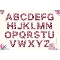 ราคา ตัวรีดติดเสื้อฟร้อนเสื้อลายเสือสีชมพู A - Z ขนาดสูง 5 CM สติกเกอร์รีดติดเสื้อ (19069585652)