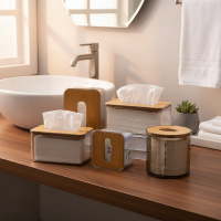 ราคา กล่องใส่ทิชชู่ที่มีตัวกล่องพลาสติกใสและฝาปิดไม้ (50700879406)